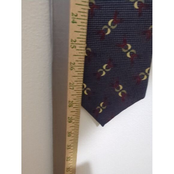 Jhane Barnes Mens Multicolor Abstract Blue 100% Silk Necktie Handmade In Japan - Picture 6 of 6